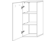 Hängeschrank >Corby< in grau aus MDF - 38x88x30cm (BxHxT)