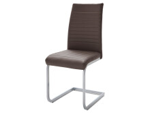 Esszimmerstuhl >Edinburgh I< (4er Set) in chrom matt aus PVC - 40x95x55 (BxHxT)