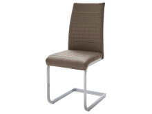 Esszimmerstuhl >Edinburgh I< (4er Set) in chrom matt aus PVC - 40x95x55 (BxHxT)