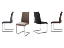 Esszimmerstuhl >Edinburgh< (4er Set) in Braun aus PVC - 40x95x55cm (BxHxT)
