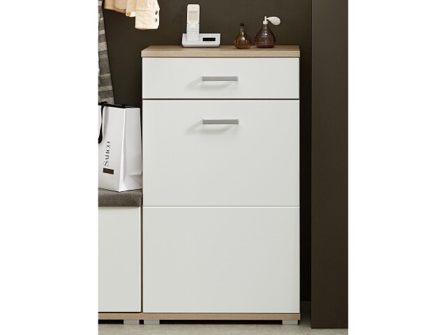 Schuhschrank >Arlington II< in chrom matt aus Metall - 60x104x38cm (BxHxT)