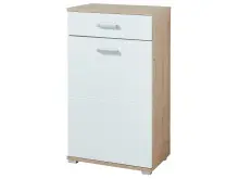 Schuhschrank >Arlington II< in chrom matt aus Metall - 60x104x38cm (BxHxT)
