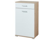 Schuhschrank >Arlington II< in chrom matt aus Metall - 60x104x38cm (BxHxT)