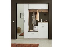 Schuhschrank >Arlington II< in chrom matt aus Metall - 60x104x38cm (BxHxT)