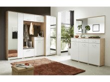 Schuhschrank >Arlington II< in chrom matt aus Metall - 60x104x38cm (BxHxT)