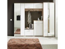 Schuhschrank >Arlington II< in chrom matt aus Metall - 60x104x38cm (BxHxT)