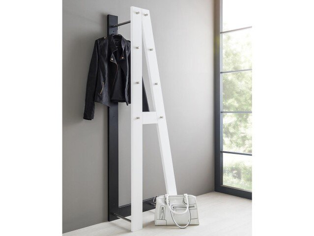 Garderobenpaneel in Schwarz/Weiß - 55x180x35cm (BxHxT)