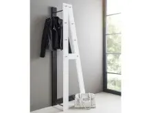 Garderobenpaneel in Schwarz/Weiß - 55x180x35cm (BxHxT)
