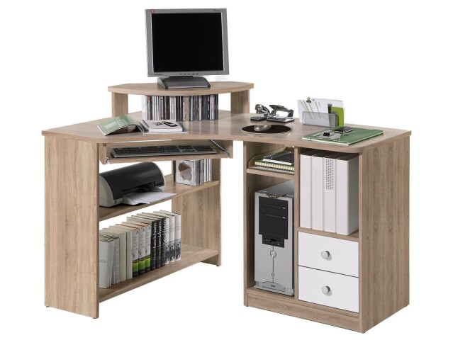 Eckschreibtisch >Marcel< in Sonoma-Eiche - 135x94x95cm (BxHxT)