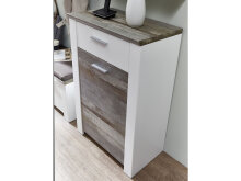 Schuhschrank >Mila< in Weiß aus Kunststoff - 68x105x39cm (BxHxT)