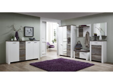 Schuhschrank >Mila< in Weiß aus Kunststoff - 68x105x39cm (BxHxT)