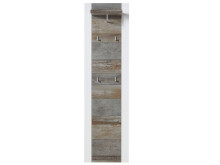 Garderobenpaneel >Mila< in Weiß aus Metall - 48x170x29cm (BxHxT)