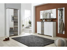 Garderobenpaneel >Mila< in Weiß aus Metall - 48x170x29cm (BxHxT)