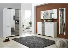 Garderobenpaneel >Mila< in Weiß aus Metall - 48x170x29cm (BxHxT)