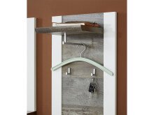 Garderobenpaneel >Mila< in Weiß aus Metall - 48x170x29cm (BxHxT)