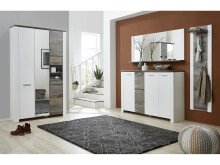 Garderobenpaneel >Mila< in Weiß aus Metall - 48x170x29cm (BxHxT)