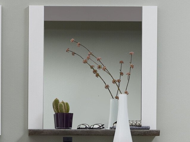 Wandspiegel >Mila< in Weiß - 66x70x14cm (BxHxT)