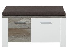 Sitzbank >Mila< in Weiß aus Kunststoff - 90x50x39cm (BxHxT)