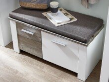 Sitzbank >Mila< in Weiß aus Kunststoff - 90x50x39cm (BxHxT)