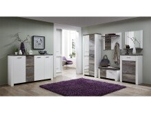 Sitzbank >Mila< in Weiß aus Kunststoff - 90x50x39cm (BxHxT)