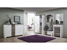 Garderoben-Set >Mila< in Weiß aus Metall - 301x198x39cm (BxHxT)