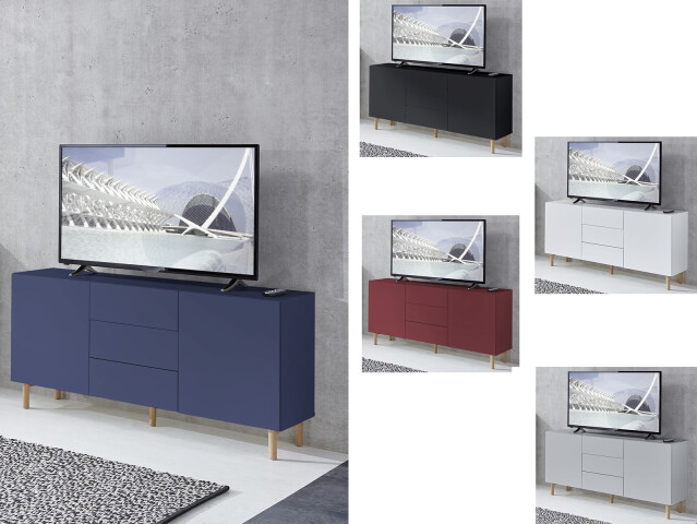 Sideboard >Redditch I< in Alufarben aus Metall - 149x75x41cm (BxHxT)