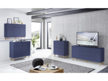Kommode >Redditch< in Alufarben aus Metall - 80x95x41cm (BxHxT)