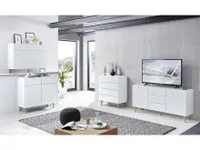 Kommode >Redditch< in Alufarben aus Metall - 80x95x41cm (BxHxT)
