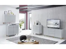 Kommode >Redditch< in Alufarben aus Metall - 80x95x41cm (BxHxT)