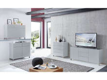 Kommode >Redditch< in Alufarben aus Metall - 80x95x41cm (BxHxT)