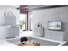 Kommode >Redditch< in Alufarben aus Metall - 80x95x41cm (BxHxT)