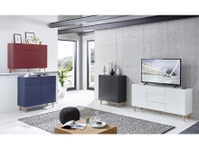 Kommode >Redditch< in Alufarben aus Metall - 80x95x41cm (BxHxT)