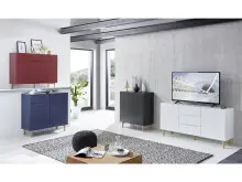 Kommode >Redditch< in Alufarben aus Metall - 80x95x41cm (BxHxT)