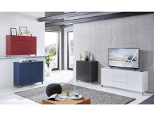 Kommode >Redditch< in Alufarben aus Metall - 80x95x41cm (BxHxT)
