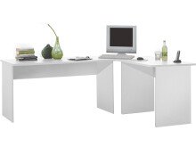 Schreibtisch >Johan< in Weiß - 205x76x65cm...