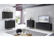 Kommode >Redditch< in Anthrazit aus Metall - 80x95x41cm (BxHxT)
