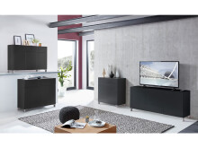 Kommode >Redditch< in Anthrazit aus Metall - 80x95x41cm (BxHxT)