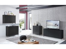 Kommode >Redditch< in Anthrazit aus Metall - 80x95x41cm (BxHxT)