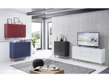 Kommode >Redditch< in Anthrazit aus Metall - 80x95x41cm (BxHxT)