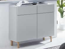 Kommode >Redditch< in Alufarben aus Metall - 100x95x41cm (BxHxT)