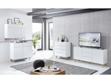 Kommode >Redditch< in Alufarben aus Metall - 100x95x41cm (BxHxT)