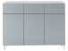 Kommode >Redditch< in Alufarben aus Metall - 119x95x41cm (BxHxT)