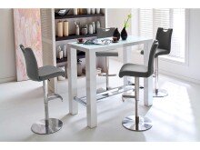 Barhocker >Amiens I< in grau aus Edelstahl - 42x91x51cm (BxHxT)