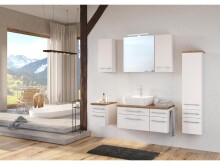 Hängeschrank >Davos I< in Weiß aus MDF - 30x64x20cm (BxHxT)