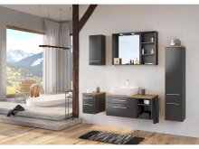 Hängeschrank >Davos I< in Alufarben aus MDF - 30x64x20cm (BxHxT)