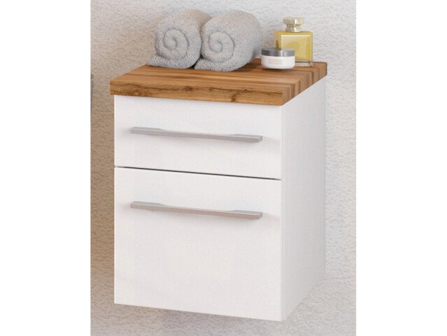 Unterschrank >Davos I< in Weiß aus MDF - 30x41x47cm (BxHxT)