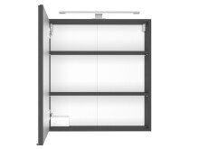 Spiegelschrank >Davos I< in Graphit - 60x64x20cm (BxHxT)