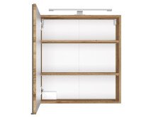 Spiegelschrank >Davos I< in Wotan-Eiche - 60x64x20cm (BxHxT)