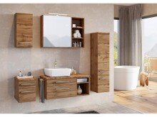 Spiegelschrank >Davos I< in Wotan-Eiche - 60x64x20cm (BxHxT)