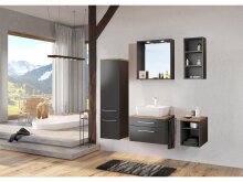 Wandspiegel >Davos I< in Graphit - 60x64x18cm (BxHxT)